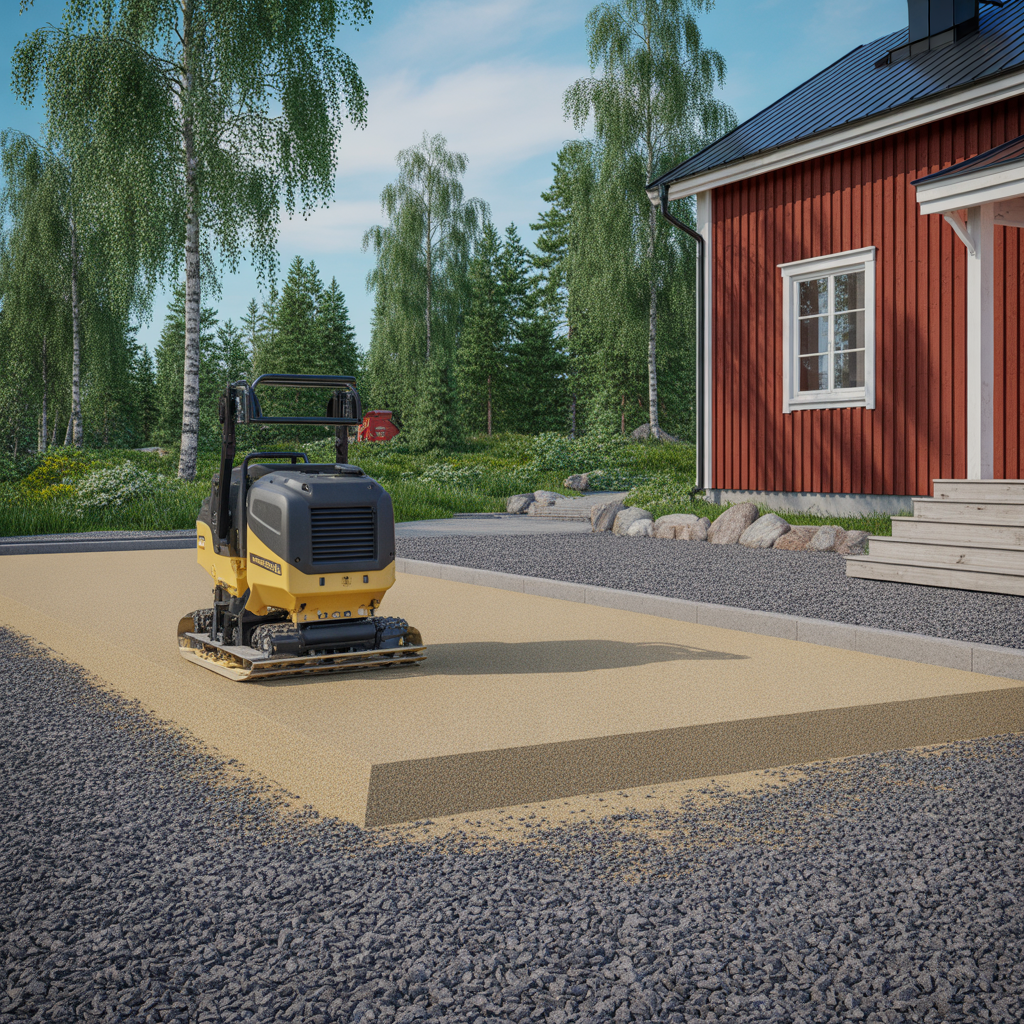 markkompaktering med vibroplatta guide till lager och antal