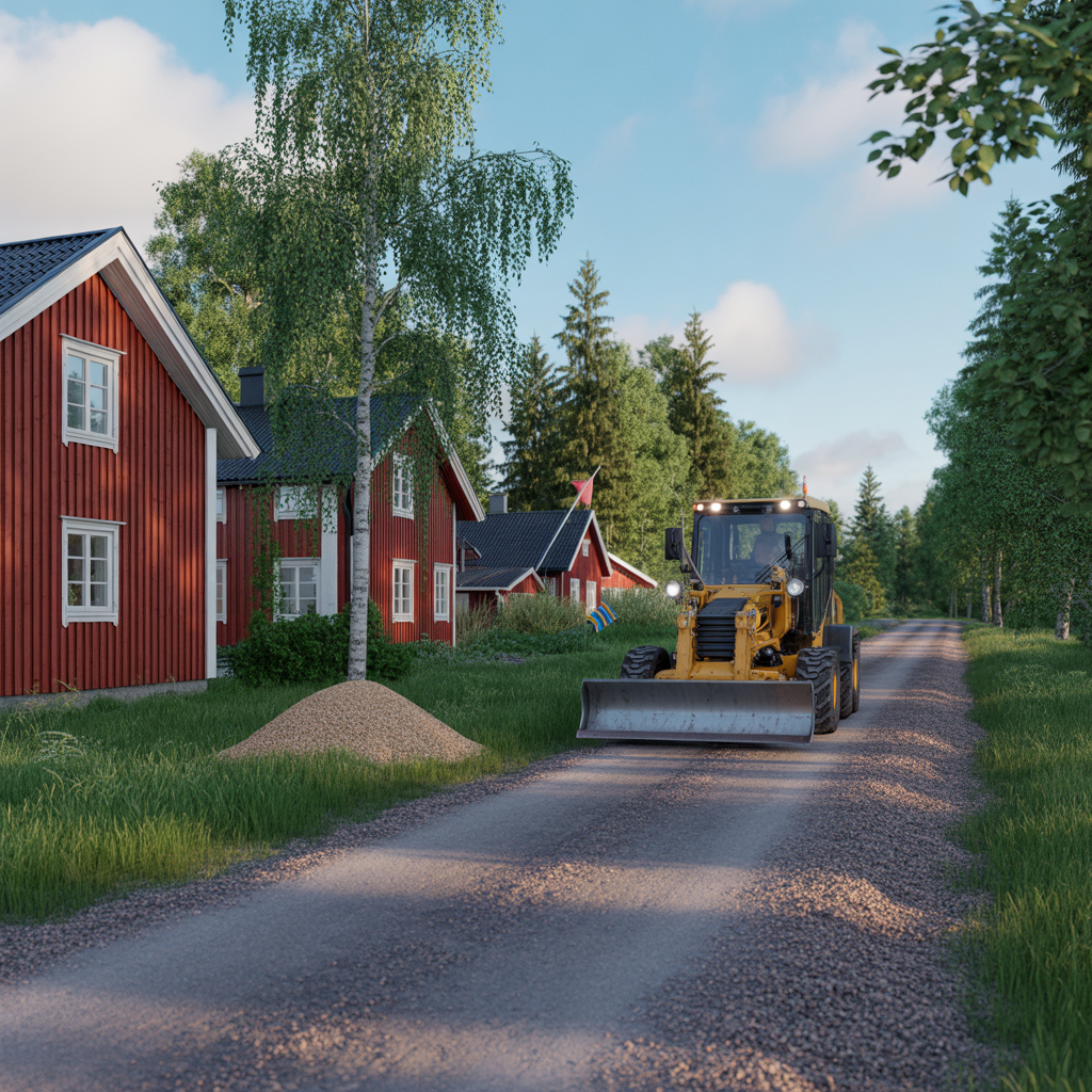 underhall av grusvag graderingsplan material och kostnad